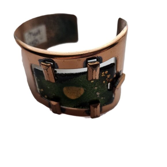 Antique Cuff Bracelet Signed Matisse Copper Art Beautiful Piece, statement piece - Picture 1 of 6